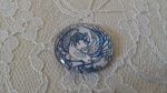 glazen cabochon rond 25mm bloem 003 