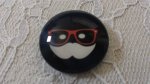 glazen cabochon rond 25mm snor 044 