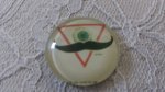 glazen cabochon rond 25mm snor 041 