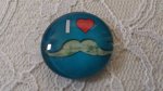 glazen cabochon rond 25mm snor 037 