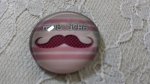 glazen cabochon rond 25mm snor 027 