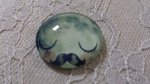glazen cabochon rond 25mm snor 025 