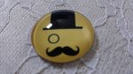 glazen cabochon rond 25mm snor 023 
