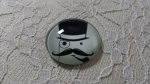 glazen cabochon rond 25mm snor 017 