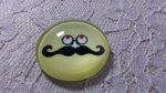 glazen cabochon rond 25mm snor 015 
