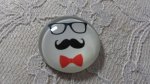 glazen cabochon rond 25mm snor 014 