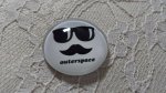 glazen cabochon rond 25mm snor 013 
