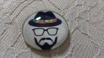 glazen cabochon rond 25mm snor 006 