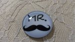 glazen cabochon rond 25mm snor 004 