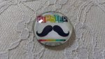 glazen cabochon rond 25mm snor 003 