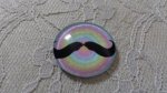 glazen cabochon rond 25mm snor 001 