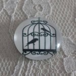 cabochon rond glas 25mm vogels 002 