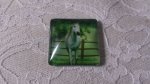 vierkante glazen cabochon 30mm 026 