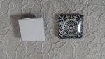 vierkante glazen cabochon 25mm 013 