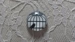 glazen cabochon rond 20mm vogels 007 