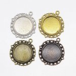 10 x 20mm geassorteerde cabochonhouders, cabochonhangers X0013NR 
