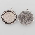 2 x 20mm zilveren cabochonhouders, cabochonhangers 34AS 