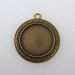 2 x 25mm bronzen cabochonhouders, cabochonhangers 119AB 