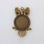 2 x 25mm bronzen cabochonhouders, cabochonhangers 116AB 