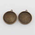 2 x 20mm bronzen cabochon houders, cabochon hangers 41AB 