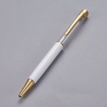 Bead decoreren pen lege buis op maat wit goud x 1 stuk
