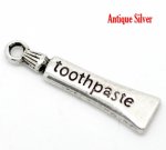 Tandpasta Tube Charm Zilver