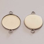 Ronde cabochonhouder 18 mm Roestvrij staal 2 Ringen