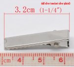 Set van 10 krokodillenklemmen - zilverkleurig 32 mm x 7 mm.