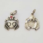 Sterrenbeeld bedel Kreeft Zilver Metaal N°03 met strass steentjes