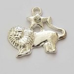 Sterrenbeeld bedel Leeuw Zilver Metaal N°04 met strass steentjes