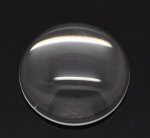 5 Cabochons Rond 18 mm in transparant braamglas N°07