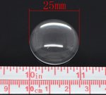 10 Cabochons Rond 25 mm in helder braamglas N°11 standaard