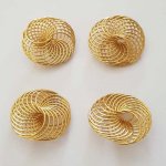 Bloemenspiraal kraal 30 mm Goud N°04