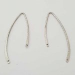 Staaf gebogen metalen staaf zilver 2 ringen N°04 Zilver