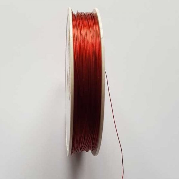 x 100 Fil C&acirc;bl&eacute; Rouge Diam&egrave;tre 0.45 mm