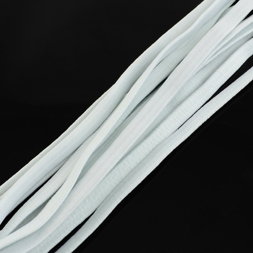 Elastisch wit vlak rubber 5 mm x 10 meter