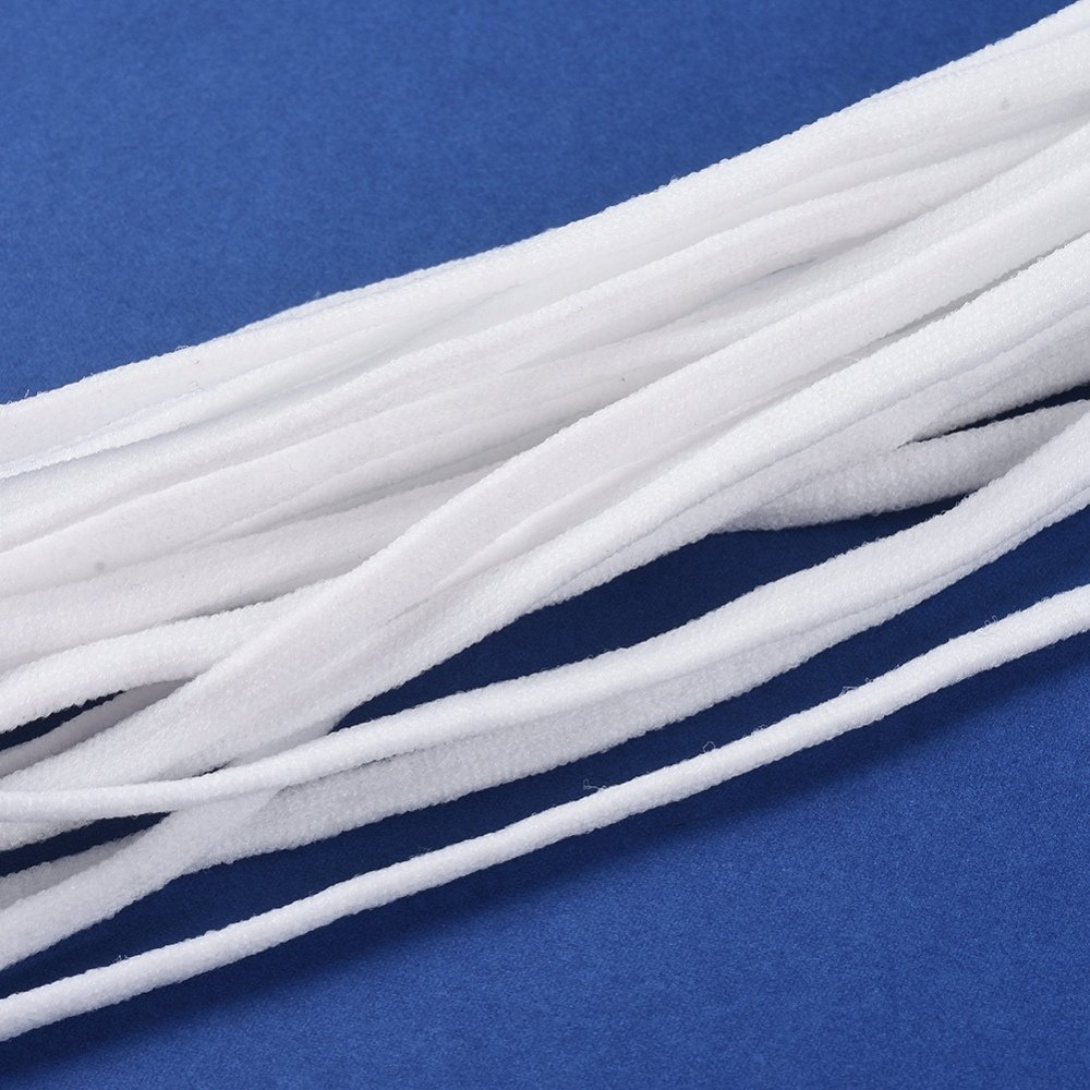 Platte polyester elastiek 4 mm wit tot 10 cm
