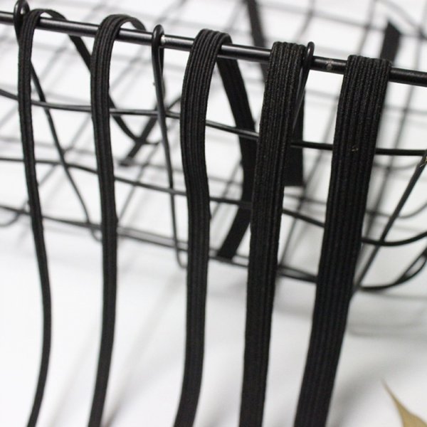 Platte elastiek 5 mm Zwart per meter