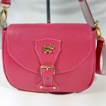 Fuchsia roze tas van rundsleer