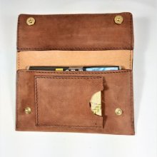 Tabaksring van glad geitenleer, kleur Havana