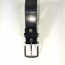 Ceinture cuir noir  boucle métal brossé