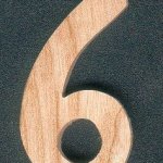Houten cijfer 6 5 cm, massief essenhout, handgemaakt, plakcijfers voor klokken