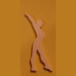 Danser beeldje 3mm massief hout handgemaakte versiering scrapbooking dans