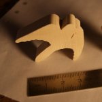 Vogelbeeldje, duif, miniatuur tortelduif in hout