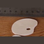 miniatuur beeldje schilderspalet in massief esdoornhout, 3mm dik, te versieren, te lijmen, handgemaakte scrapbooking embellishment