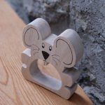 Servetring muis, handgemaakt in massief hout