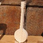 Massief houten banjo ht15cm handgemaakte muziekdecoratie, muzikant geschenk, muziek