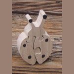 Houten puzzel lieveheersbeestje 3 stukjes Beuken, de tuinvriend