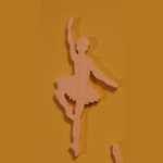 Danser beeldje 3mm massief hout handgemaakte versiering scrapbooking dans