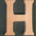 Houten letter H om te schilderen en te lijmen, hoogte 5 cm